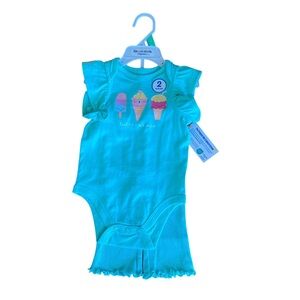 Garanimals Blue Ruffled Bodysuit with Snap Closure 6 Months (Girl)